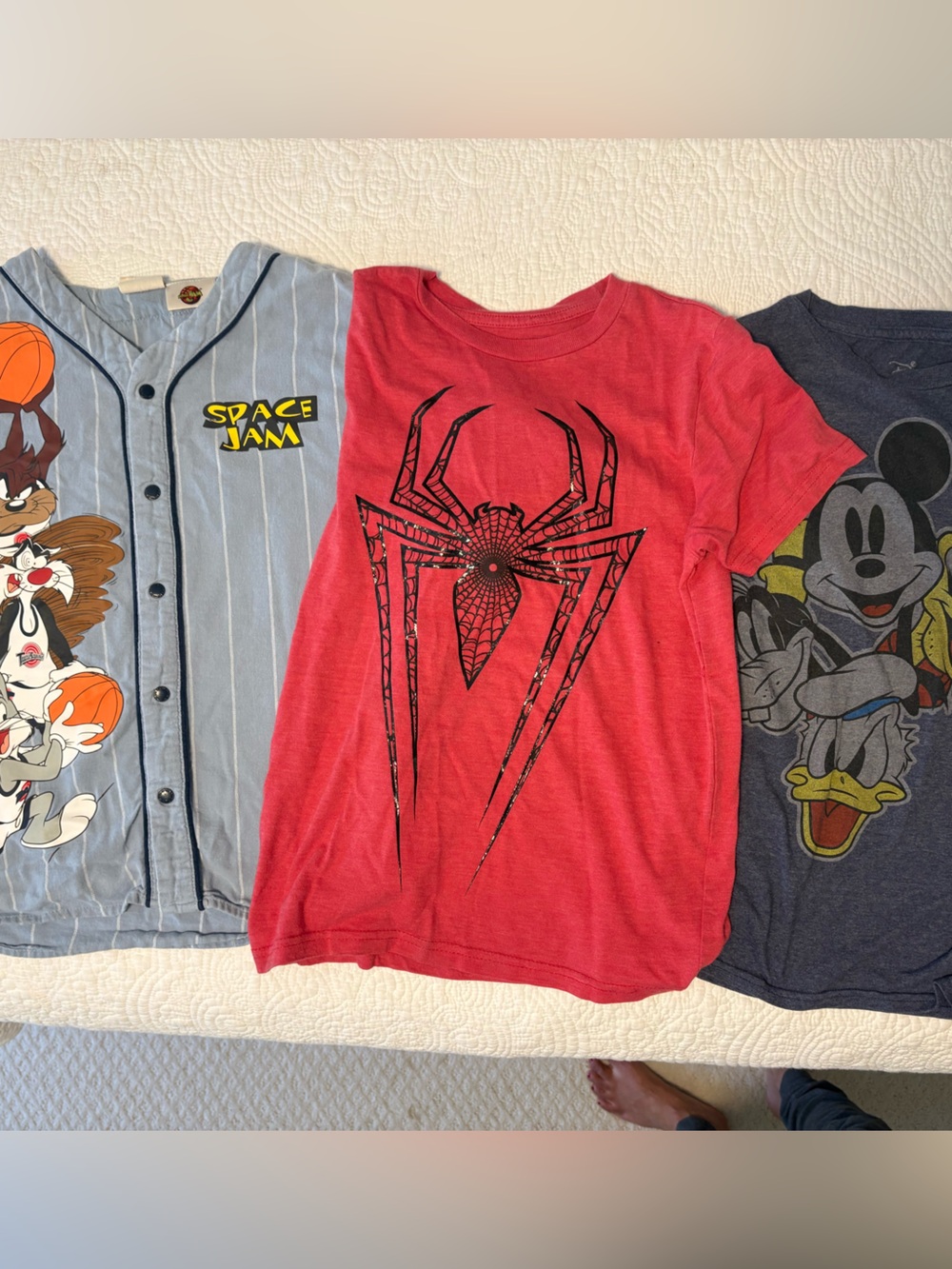 Looney Tunes Blue Space Jam Kids Button-Up Shirt, marvel and Disney shirts